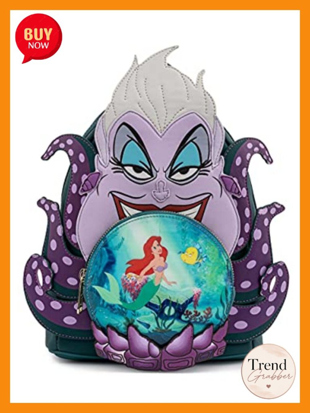 Disney Villains Ursula Crossbody Shoulder Bag Faux Leather